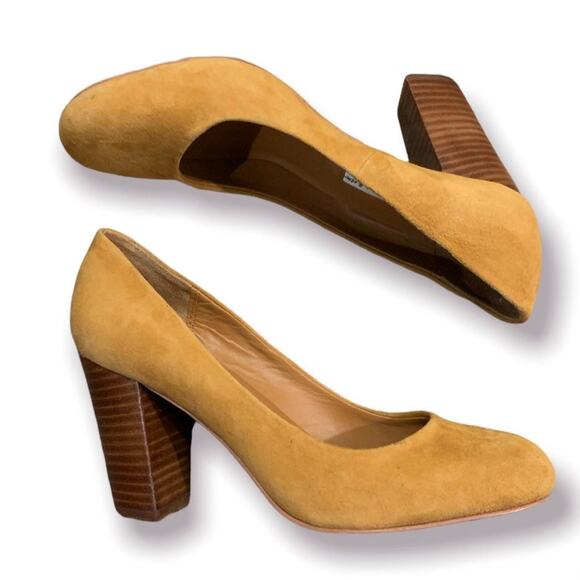 & Other Stories Tan Suede Heels Size 6.5 - Picture 1 of 8